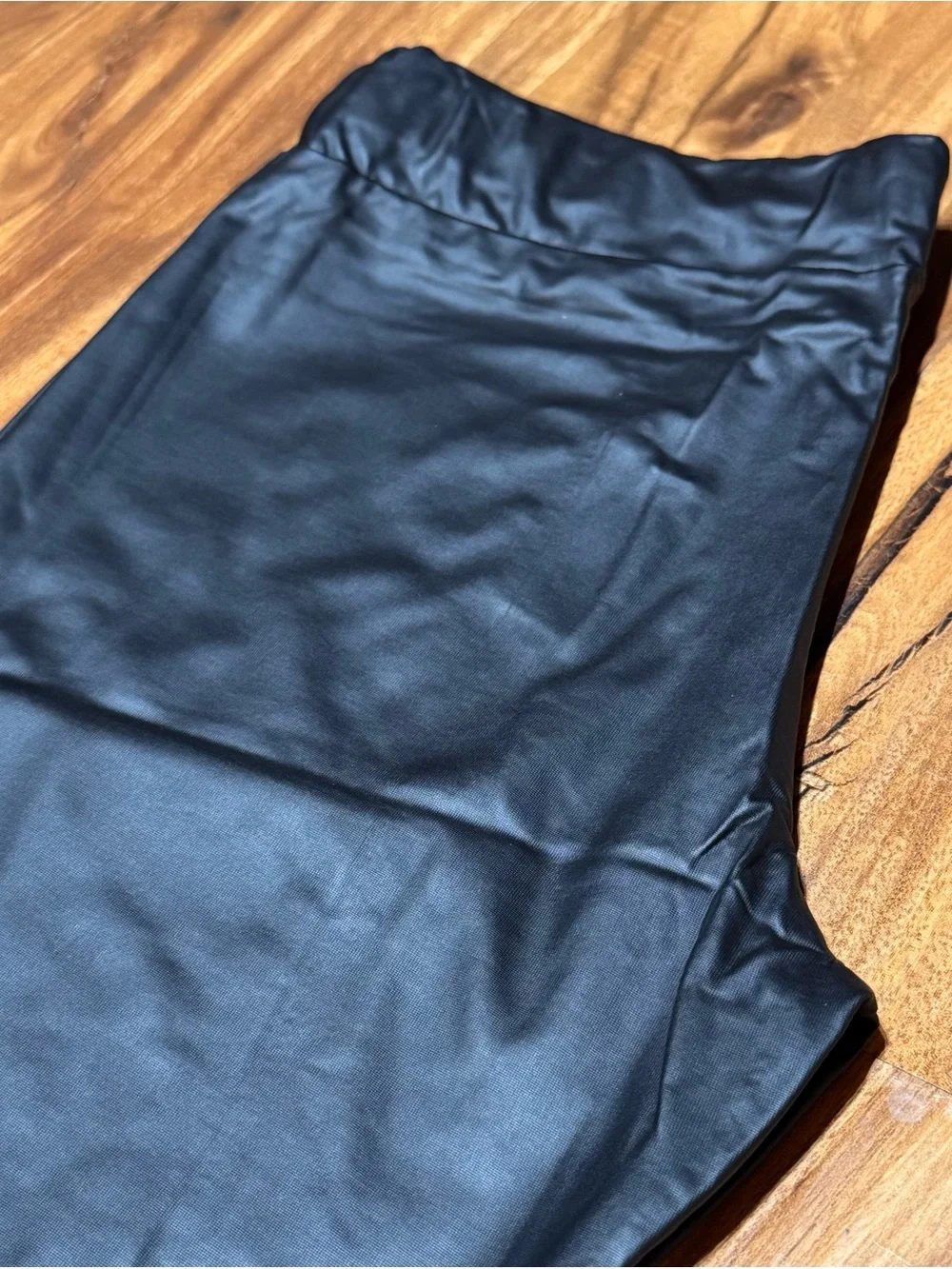 Parisian Black Faux Leather Leggings High Rise Wet Look Pants Size S / US 6